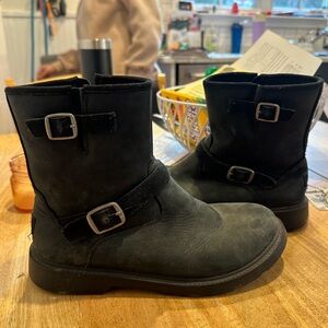 UGG Black Kids Boots with Buckle